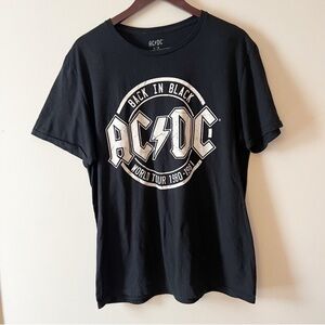 AC/DC Back in Black World Tour 1980-1981 Graphic T-shirt Size Large